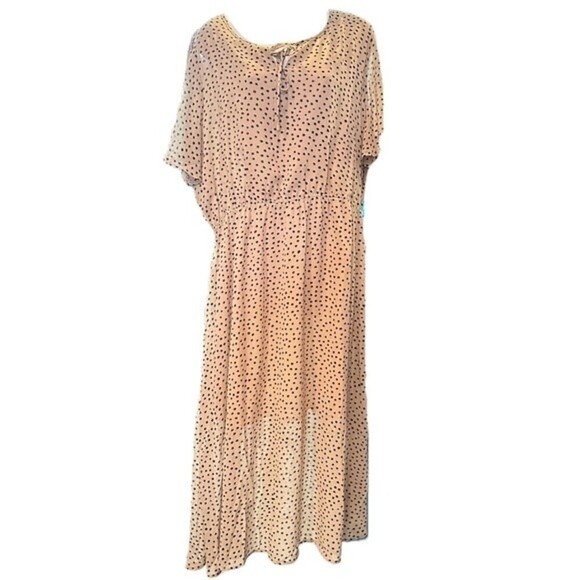 Hayden Los Angeles Beige Tan Black‎ Nude
Polka Dot Boho Lined Maxi Dress Sz 1 XL - Picture 1 of 12